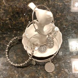 Alex & Ani bracelets, love, friend, beads, silver pewter tone